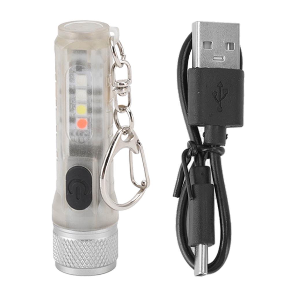 Strong Light Mini Keychain Flashlight Outdoor Portable Super Bright Multifunction LED Flashlight USB Rechargeable