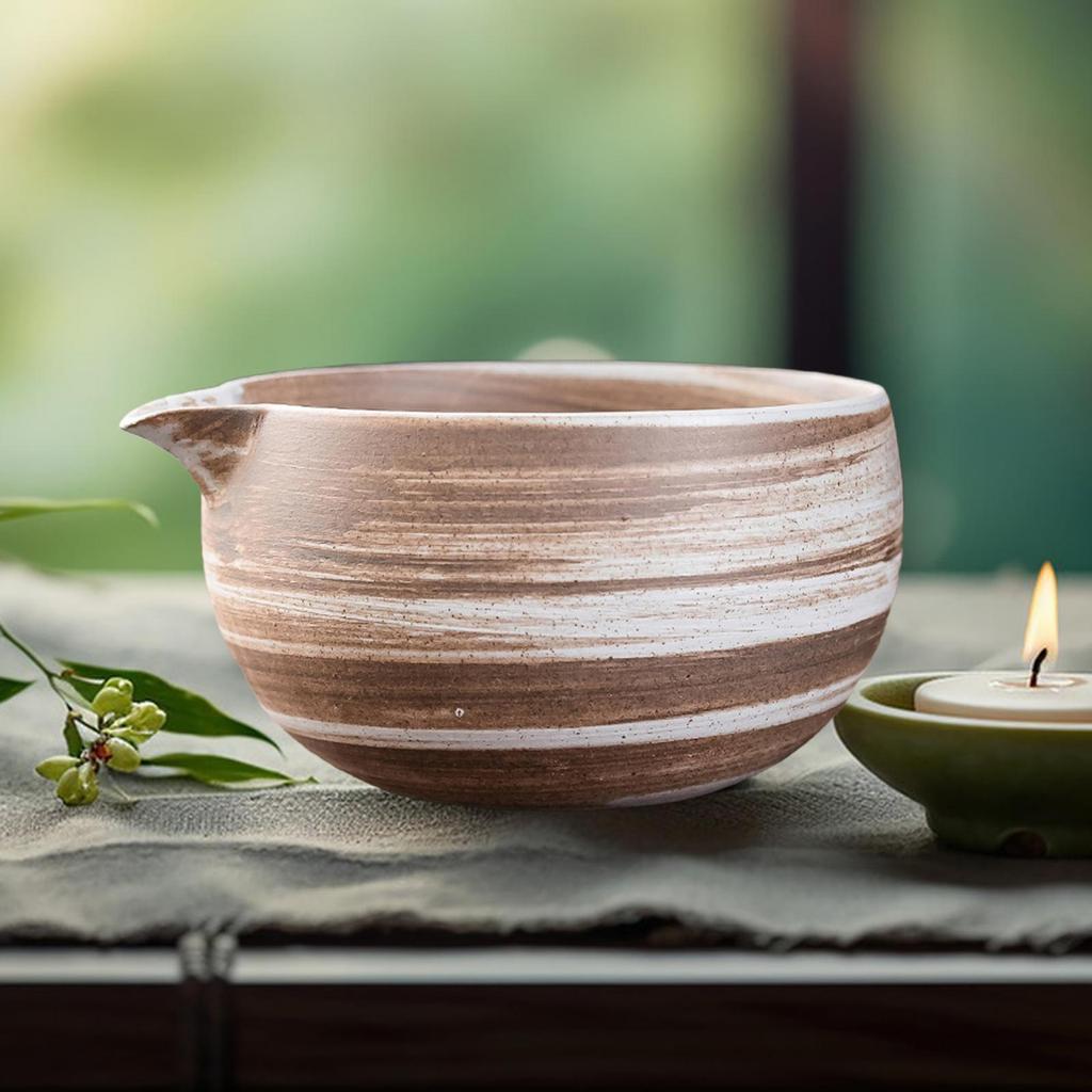 Porcelain Matcha Mixing Bowl 600ml for Japanese Tea Ceremony