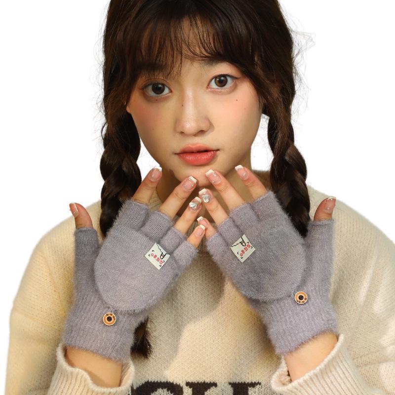 Unisex Winter Touchscreen Windproof Cycling Gloves - Knitted, Thick, Plush, Breathable, and Warm