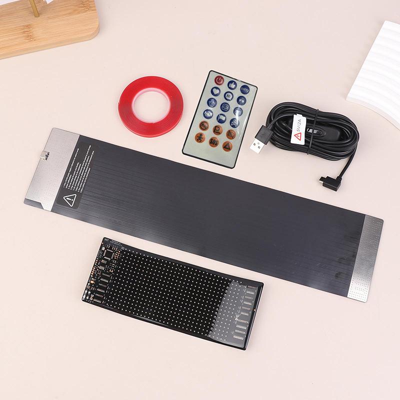 1Pc Flexible LED Pixel Display Screen, Matrix Panel, USB, Graffiti Pattern, Message Display, Bluetooth App, Car, Shop, Sign, 5V