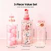 3-Piece Clear Acrylic Cylinder Pedestal Stands Transparent Display Columns Pedestal Display Stands Plinth Pillars for Parties