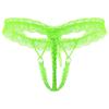 Mens Frilly Lace Thongs Bowknot Elastic Waistband G-string T-back Lingerie