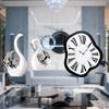 Creative Swan Figurines Unique Distorted Melting Clock for Living Room Decor Interior Wall