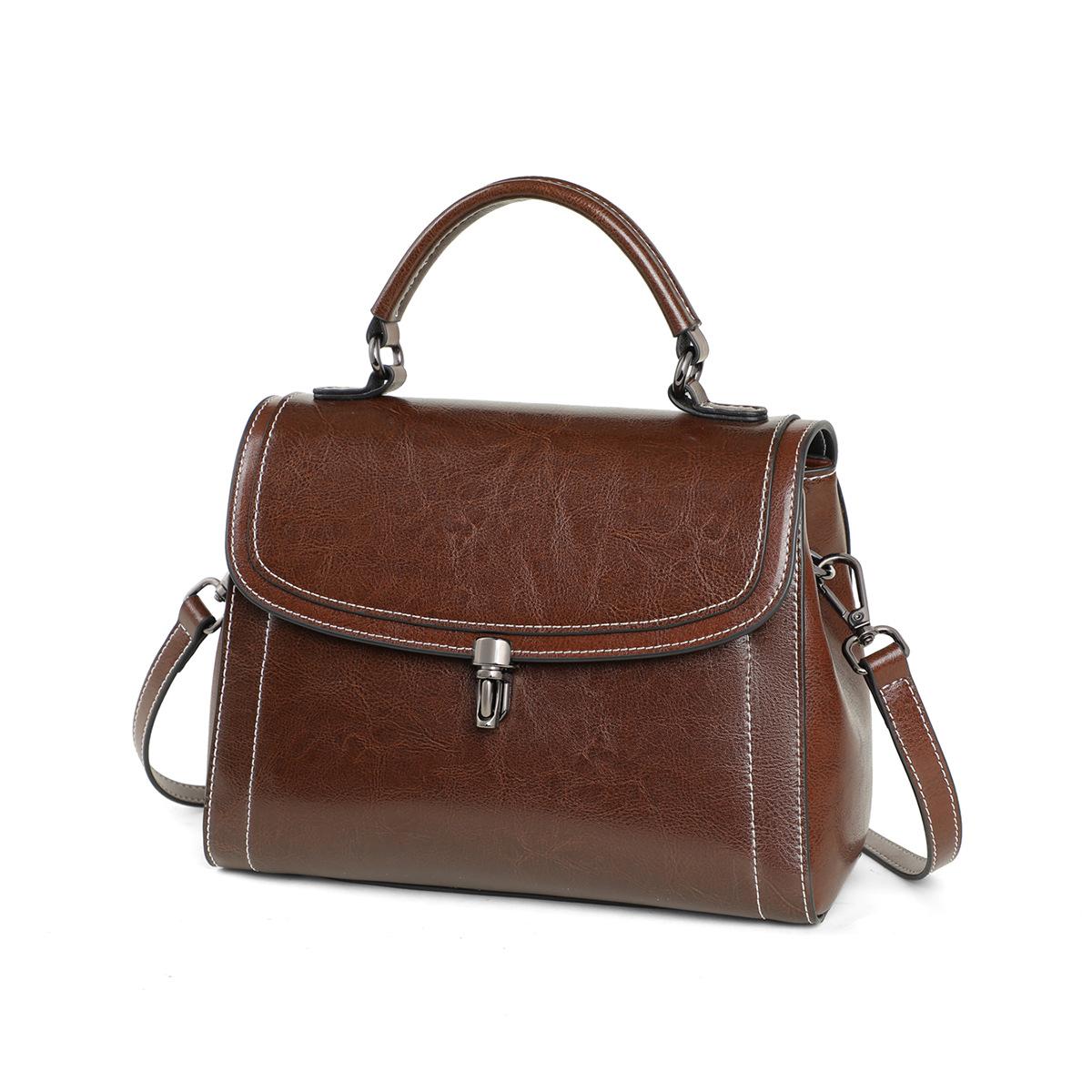 

Женская винтажная модная сумка весна-лето, женская высококачественная сумка через плечо из вощеной кожи