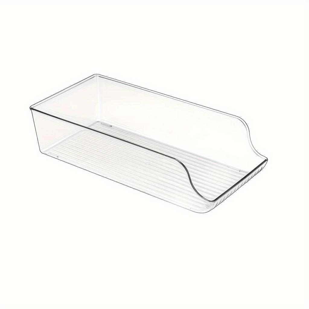 1/2-pack Dryckesdispenserorganisatör för Kylskåp, Klar Plast Hög Smal Läskburkar Hållare Behållare Förvaringslåda Bricka