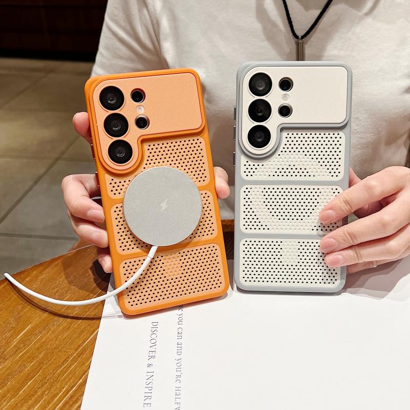 luxury heat dissipation magnetic phone case for Samsung Galaxy S26 S25 S24 Ultra for Magsafe hard lens protect anti drop cover