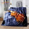 Classical Violin Music Plush Throw Blanket Soft Flannel for Living Room Bedroom Bed Sofa Picnic Cover