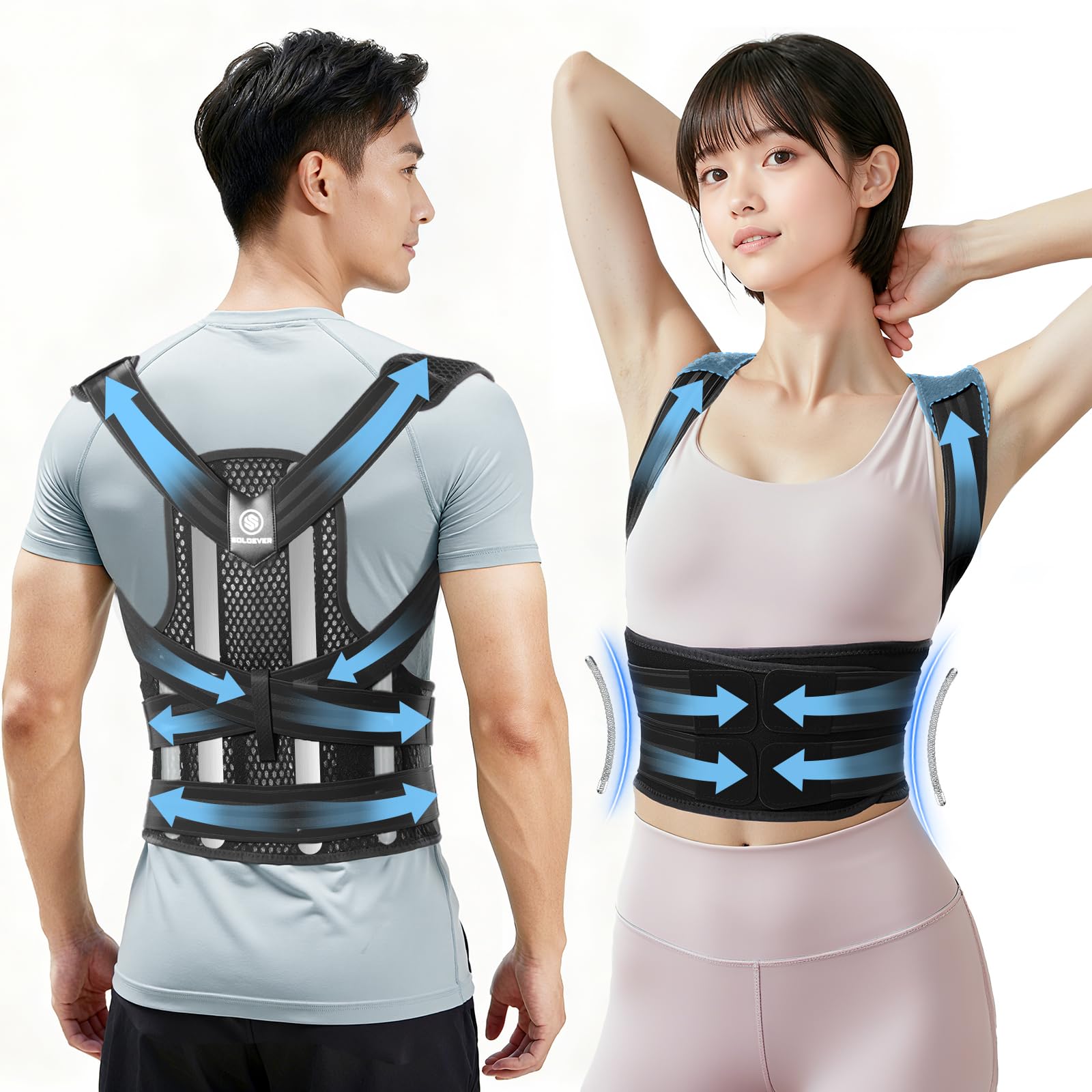 

Recommended by Physical Posture Back Improves Rounded Easy to Put On and Take Promotes Good The design provides perfect posture even pressure чорний