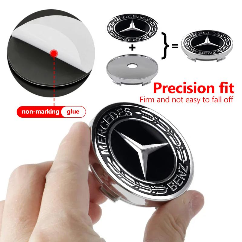 4PCS Car Wheel Center Hub Cap Sticker Accessories For Benz AMG VIANO GLB GLC W108 W124 W126 W169 W176 GLE GLK