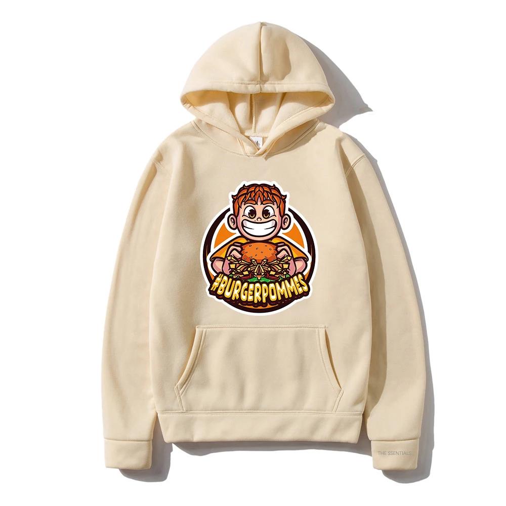 Burgerpommes 2 Hoodies Mode Street Hoodies Geeignet für Männer und Frauen Herbst/Winter Warme Lässige Hoodies Sweatshirts