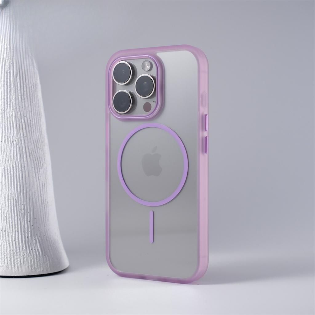 New IPhone16 Transparent Thin Ring Magnetic Suction Phone Case Suitable for Apple 15promax Simple Anti Fall Protection Case