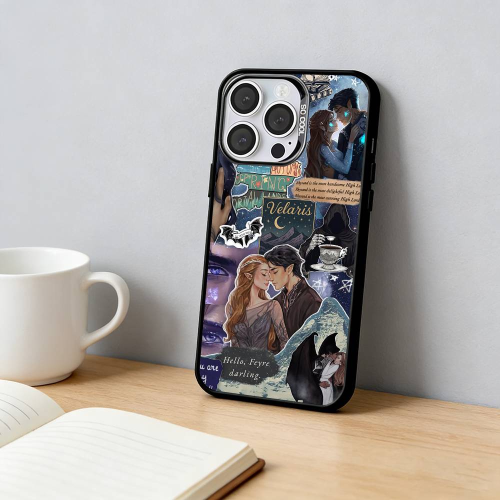 Acotar A Court of Mist and Fury Coque de téléphone Pour iPhone 17,16,15,14,13,12, Plus,Pro Max,XS, Coque de téléphone Argentée Colorée Funda Cover