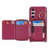 Case for Galaxy A54 5G - Leather/PU, Wine, With Stand