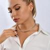 Anello Girocollo Rotondo Argentato Metallo Collana Rotonda Punk Choker Gioielli Regalo