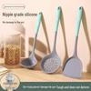 High-Temperature Resistant Silicone Spatula Set: Includes Soup Ladle, Rice Spoon, and Slotted Spoon for Non-Stick Cookware.