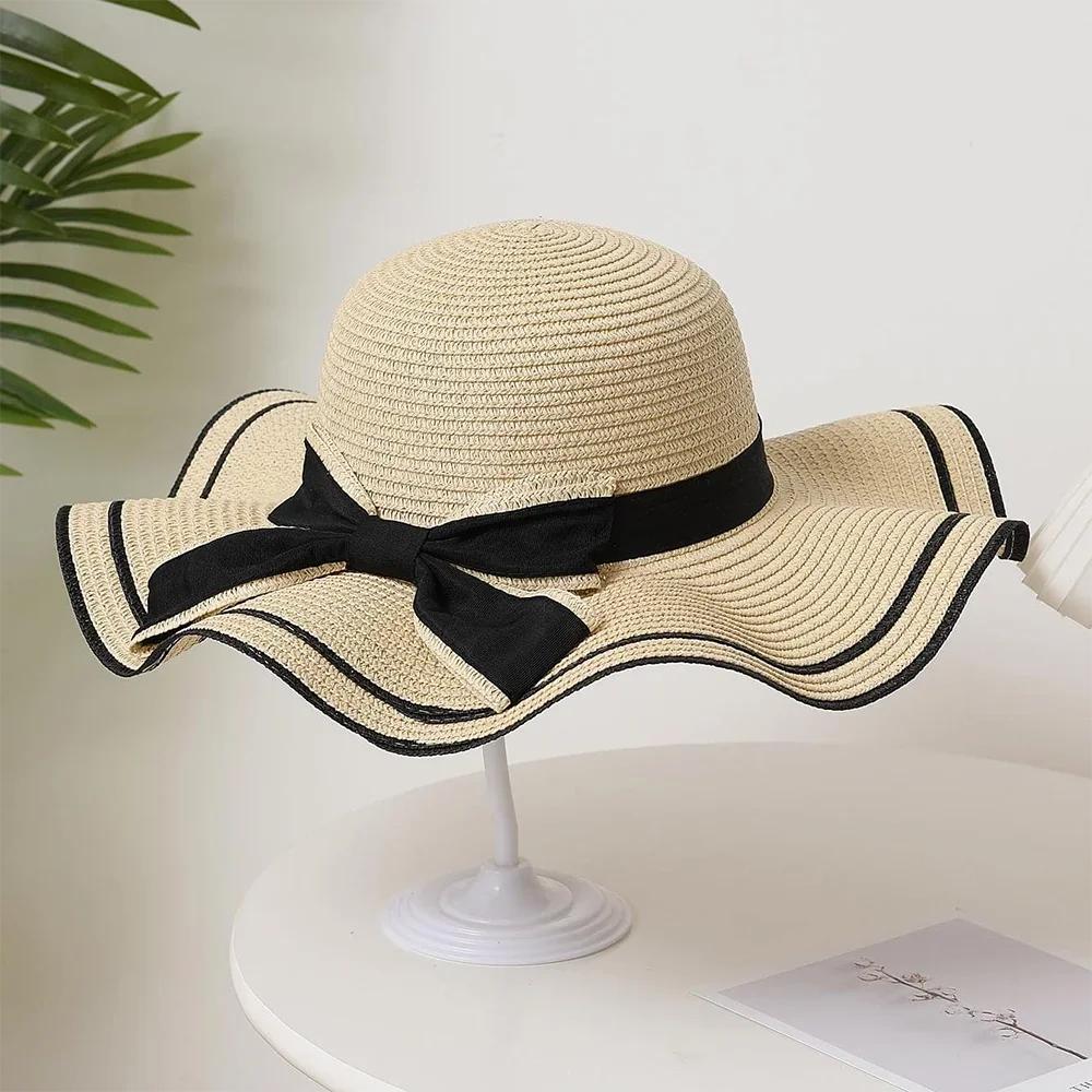 Ladies' Sun Hat Beach Shade Straw Hat, Suitable for Fresh Faces, Suitable for Travel, Multifunctional Sun Hat