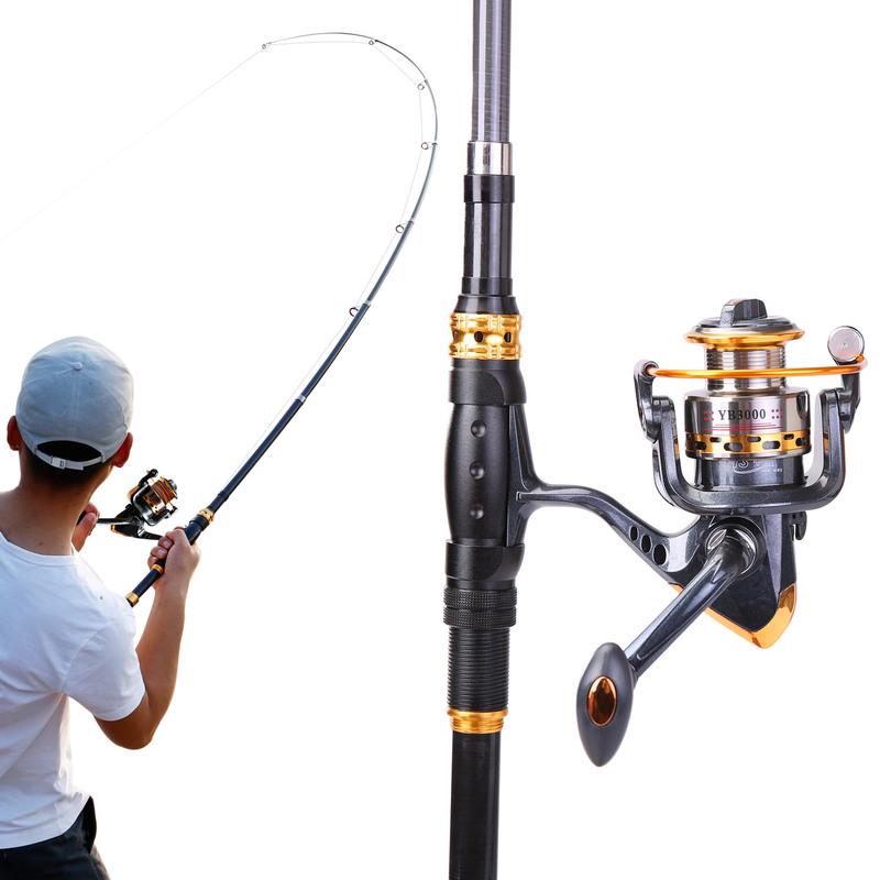 Fishing Rod Reel Combos Telescopic Fishing Pole Spinning Reel Travel Saltwater Freshwater Fishing