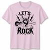 Kids Lets Rock Rockstar T Shirt Guitar Band Day Rock N Roll School Tee
