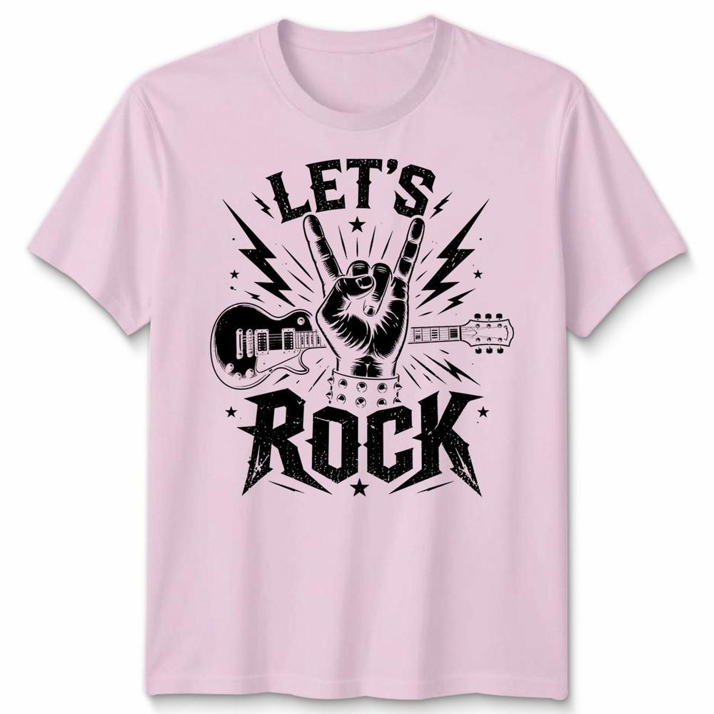 Kids Lets Rock Rockstar T Shirt Guitar Band Day Rock N Roll School Tee