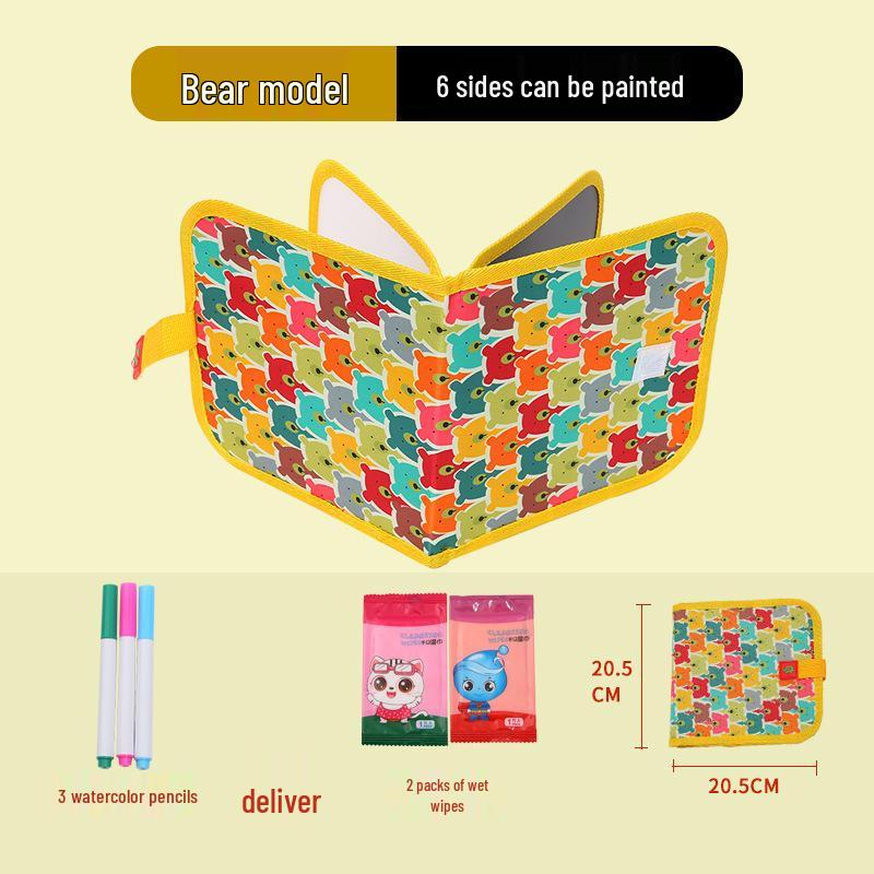 Erasable Children's Cartoon Watercolor Chalk Drawing Board & Coloring Book