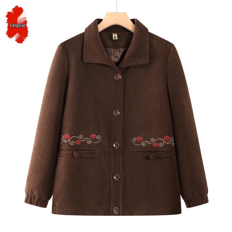 Women s Loose-Fit Floral Long-Sleeve Autumn Jacket XL