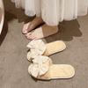 Cotton Household Home Fluffy Warm Ins Slippers Slippers Indoor Plush Open Drag Bow Cotton Slippers