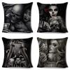 Mexico Chicano Sexy Women Skull Pillow Case Decor Cartoon Printed Girls Cushion Cover for Sofa Home Car Polyester 45*45cm