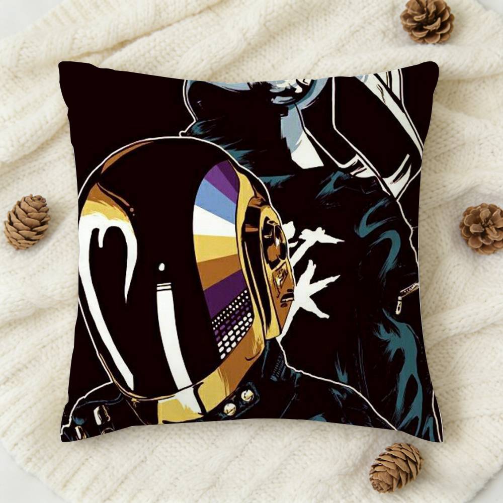 DDaft Punk Random Access Memories Doublesided Printed Square Decorative Cushion Cover for Sofa Living Room Home Decor