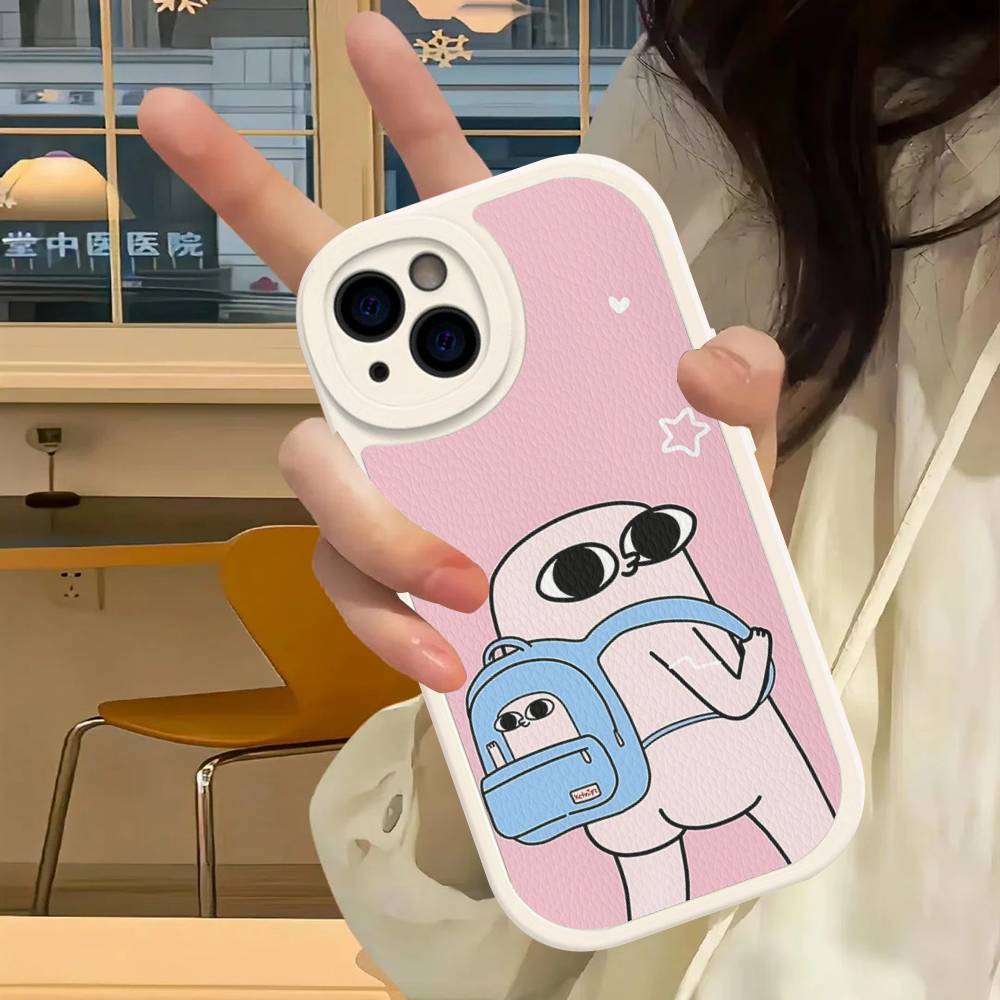 Ketnipz Cartoon Leather Phone Case For IPhone 16 15 14 13 12 11 Pro Max Plus Cover