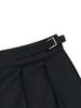 TUOMIO Midi Pleats Ribbon Culotte Pants [Black]