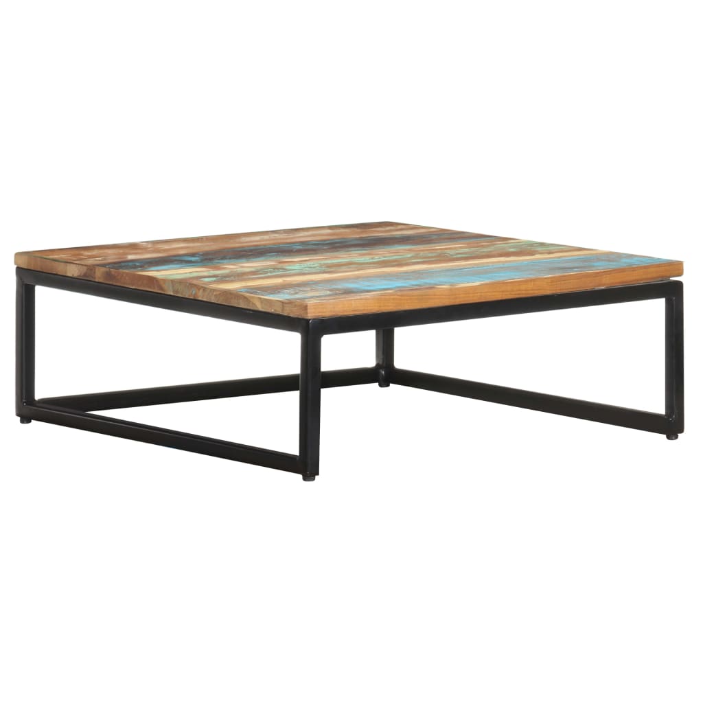 Set of 2 Side Tables Recycled Solid Wood