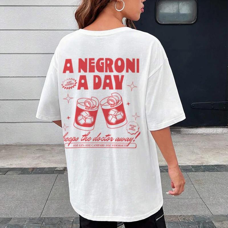 Women Oversized Negroni TShirts Summer Aesthetic Harajuku Streetwear Tops Retro Funny Cocktail T Shirt Unisex Fashion Clothes