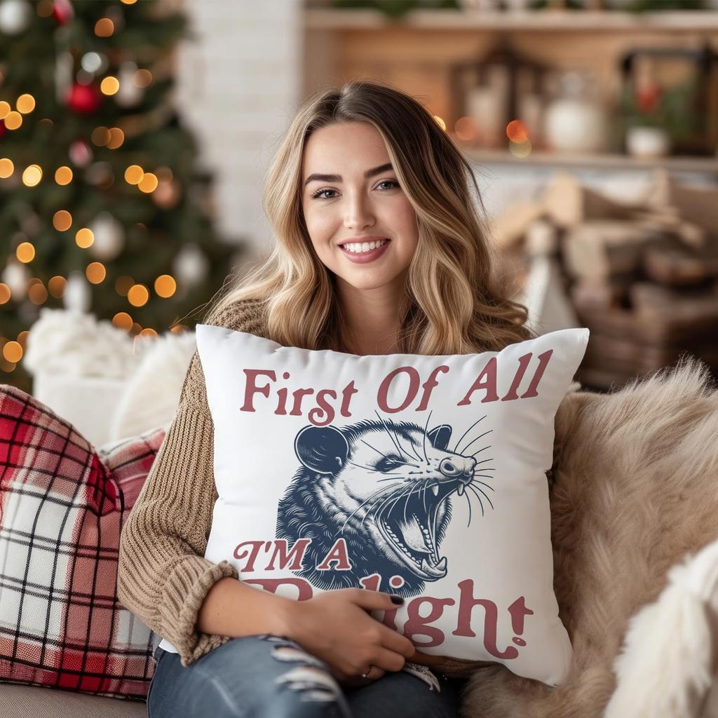 Funny Rat Pillow Covers Cushion Decor Throw Pillow Case Novelty Animal Accent Home Decor Goods 40x40cm Decorative Cushion Case