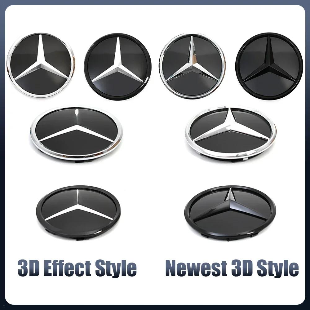Car Sticker Front Grill Mirror Emblem Black And Silver Newest 3D Style Emblems Fit For Mercedes Benz A B C E S R SL ML GL GLA GL