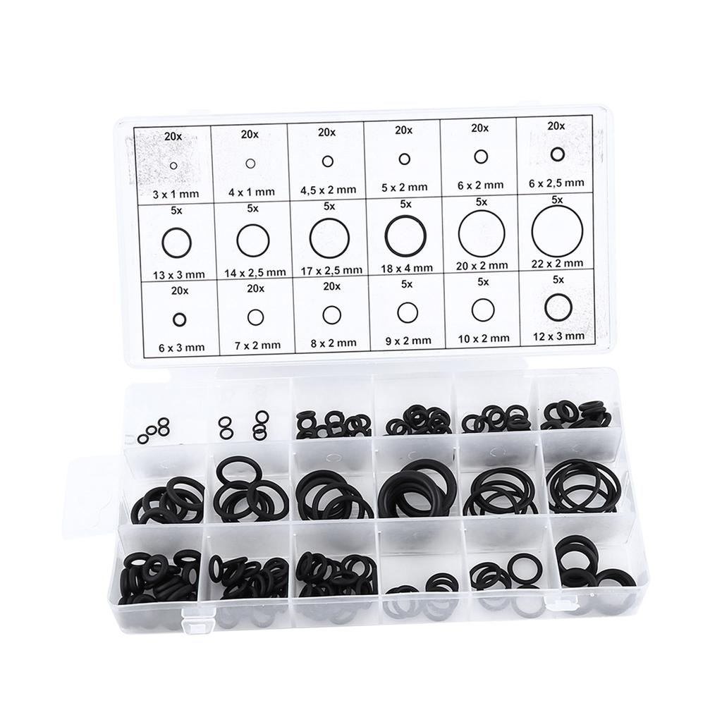 225pcs Assorted Rubber O Ring Washer Seals Gasket Assortment Set for Car