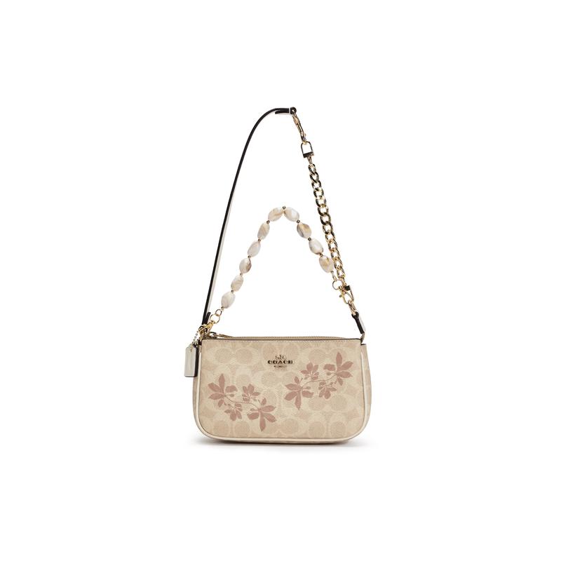 

COACH shoulder bag [Customized bag] Nolita 19 classic presbyopic print zipper made by 811 rose vine coated canvas small Overlapping flower shadows білий