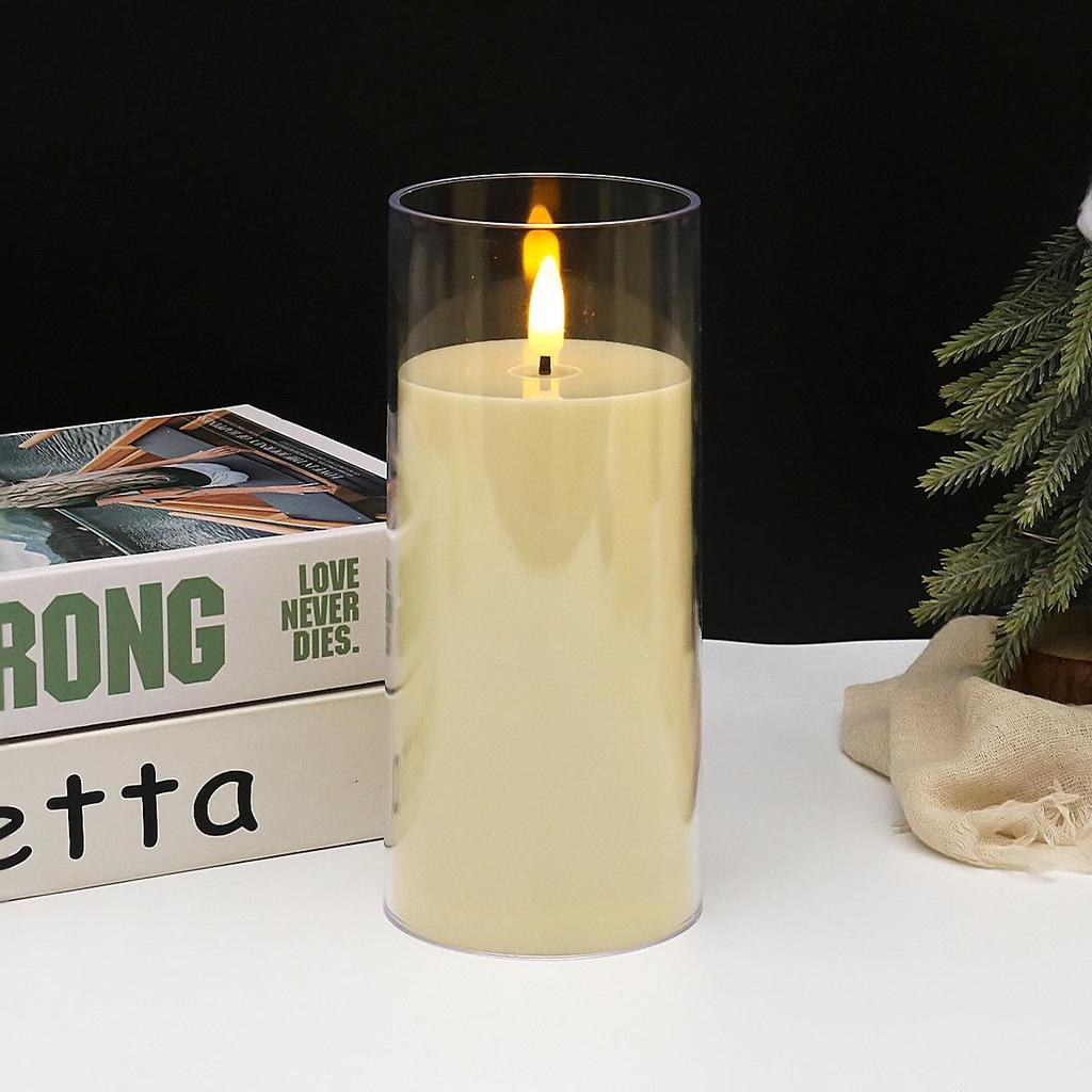 Acryl LED Kerze mit flackernder Flamme und Tassen-Atmosphäre