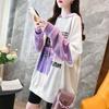 Long Sleeve Pullovers Hooded Sweatshirts Fashion Loose Casual Patchwork Printing Lacing Streetwear Young Style Women Clothing