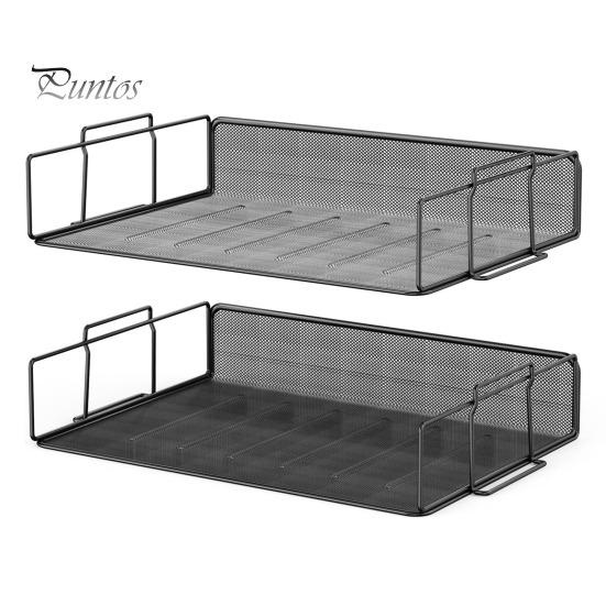 

Настольный стеллаж для хранения файлов Стеллаж для сортировки бумаги Настольный стеллаж для файлов 2 лотка Сетчатая металлическая конструкция Органайзер для конвертов и документов Dual Layer чёрный