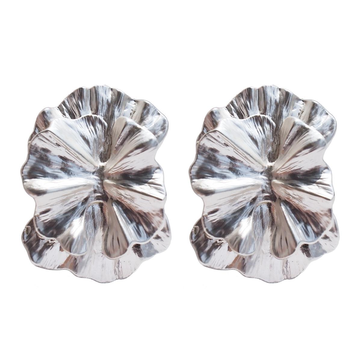 

Высококачественные серебряные двухслойные серьги-цветы, легкие роскошные серьги-гвоздики с преувеличенными лепестками, серьги-растения 08