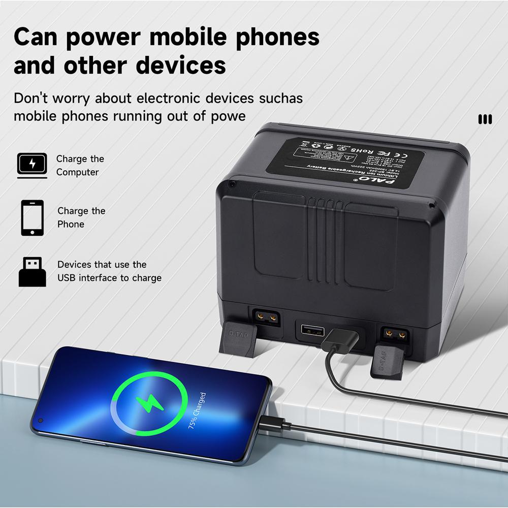 Batteri för Broadcast Video Camcorder för Sony HDCAM, XDCAM, digitala biokameror, DSLR BMPCC 4K, LED-ljus, monitor och andra videokameror