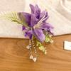 Pearl Hanfu Hair Accessories Colorful Chinese Style Hair Clip Fresh Flower Hairpin  Girls