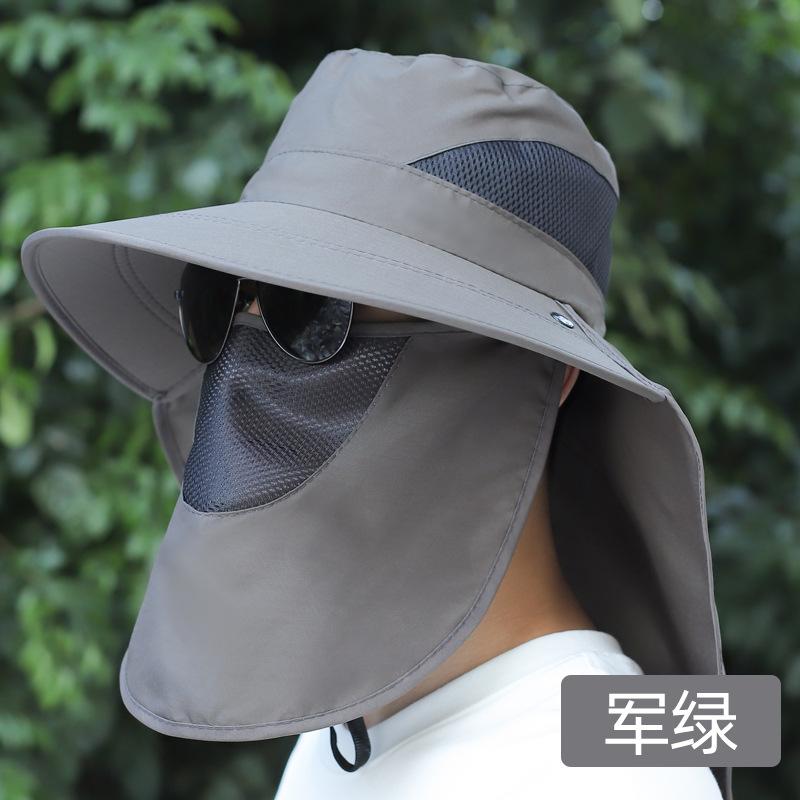 Sommer-Sonnenhüte, UV-Schutz, Outdoor, Jagd, Angelkappe für Männer und Frauen, Wandern, Camping, Visier, Fischerhut, abnehmbarer Angelhut