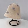 Style Hat Versatile Straw Woven Bow Hollow Womens Sunshade Hatscaps Fisherman