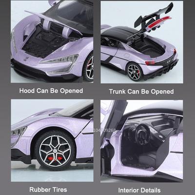 1:32 BYD Looking Up At U9 Sports Car Model Toy 4 Doors Opened Music Light Pull Back Vehicle Models Home Collection Ornaments