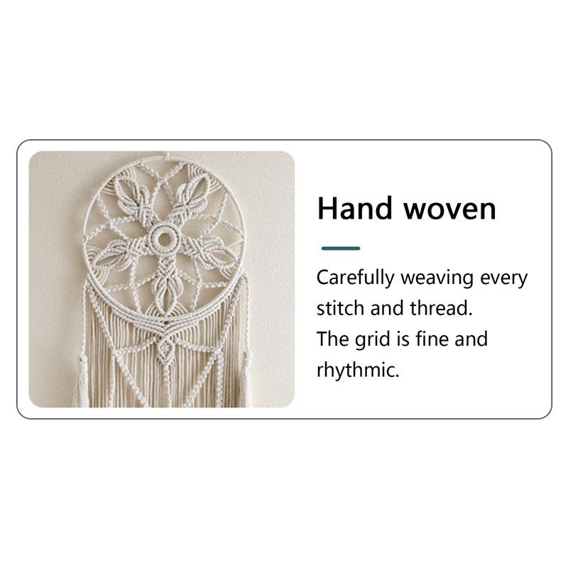 Handgjord Drömfångare Boho Drömfångare Prydnad Dekor Drömfångare Virkad Blomma Väggbonad Prydnader Hängande Tofsar