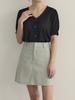 Page Flynn Wood Button V-Neck Blouse_S6Bbl011A