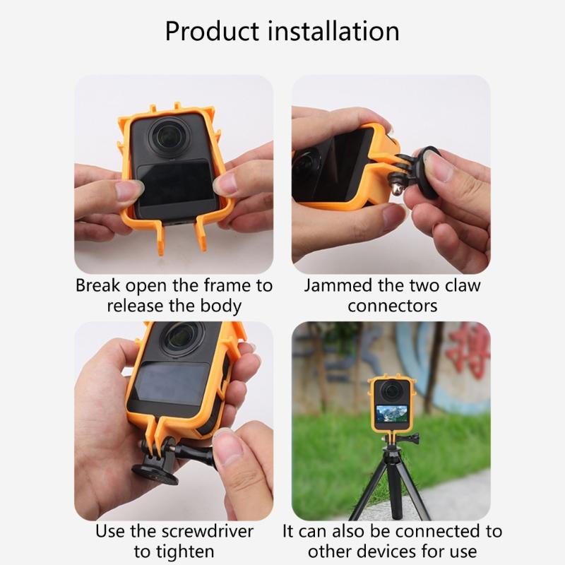 Protective Case for  Panoramic Cameras Shockproof Battery Door Access PLAs Composite Expandable Accessory Mount