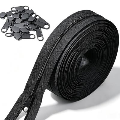 Set de Fermetures Éclair No.3/No.5 pour Couture de Vêtements DIY Têtes de Fermeture Éclair Kit de Réparation de Fermeture Éclair Fermeture pour Sac à Dos Bagages Tente Accessoires de Loisirs Créatifs