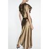 New Arrival Fancy Silk Satin Midi Skirt Dress Short Sleeve